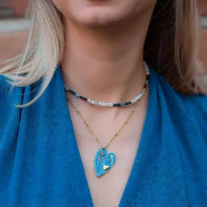 Naszyjnik Choker z Kamieniem księżycowym, Sodalitem, Nocą Kairu
