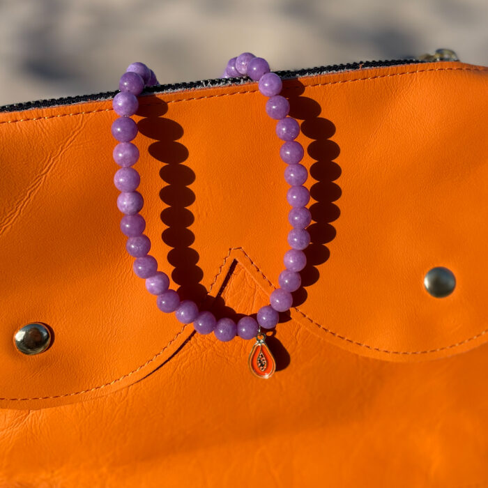 Naszyjnik Choker Jadeit Fioletowy